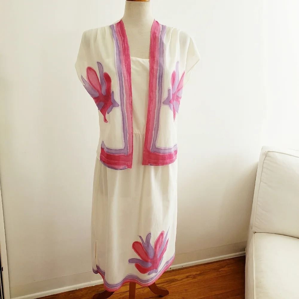 Spring Vintage Sundress Set • 70s • 2 Pieces • Size Small